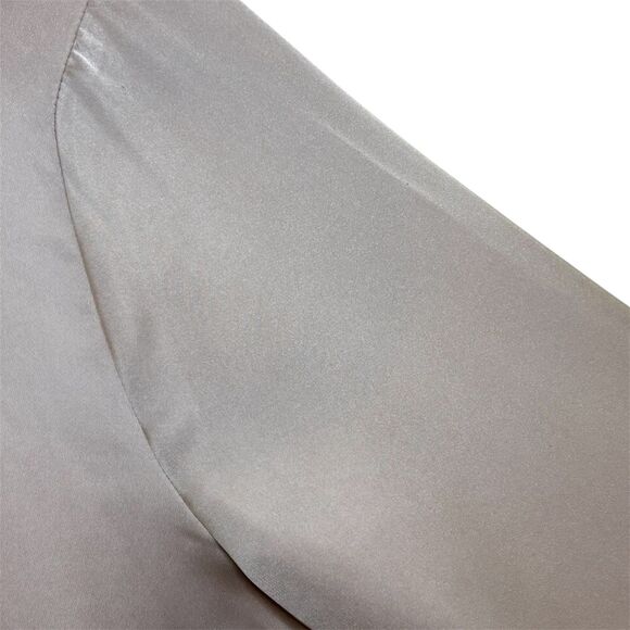 Dress Forum Button Down Blouse Dull Satin Slim Shirt Pink Champagne Size Medium - Picture 6 of 8